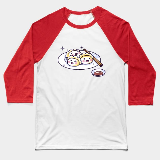 Kawaii Momo / Dumplings Baseball T-Shirt by artbysavi